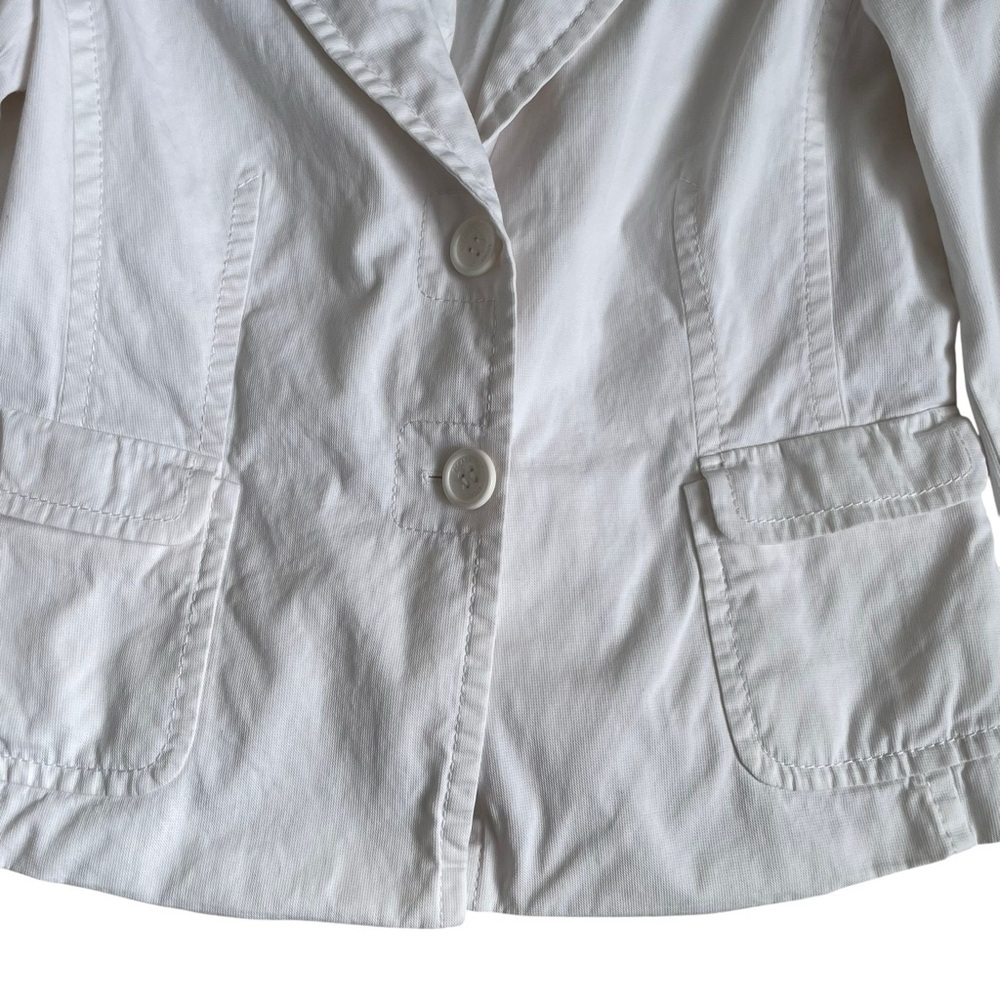 Escada Light Jacket Blazer White Cotton Summer Retro Casual Designer Size M - Picture 12 of 14